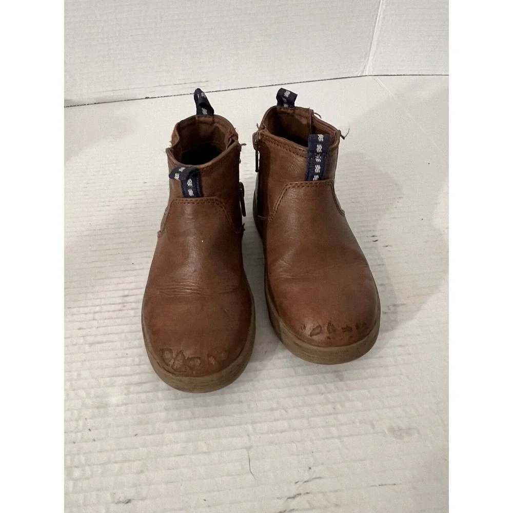 Cat & Jack Shoes Girl's Size 10‎ Chelsea Zip Up Boots Brown